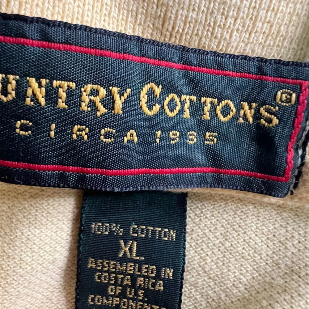 Country Cottons Polo Shirt Mens‎ XL Yellow Notre Dame Monogram Club Hoffman VTG